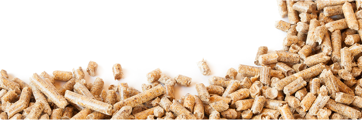 Pellets auf weißen Hintergrund